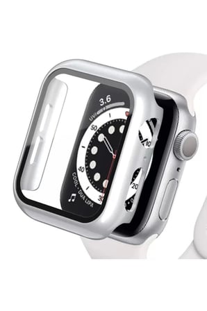 Apple Watch Ultra 49mm Camlı Kasa Ekran Koruyucu - Gümüş