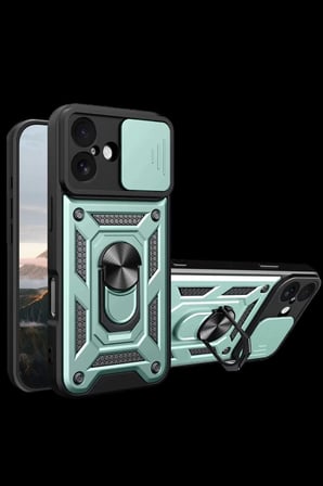 Apple iPhone 17 Pars Lens Yüzüklü Silikon - Yeşil
