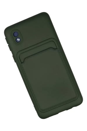 Samsung Galaxy A01 Core Kılıf Kelvin Kartvizitli Silikon - Koyu Yeşil