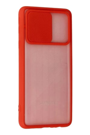 Samsung Galaxy A01 Core Kılıf Palm Buzlu Kamera Sürgülü Silikon - Kırmızı