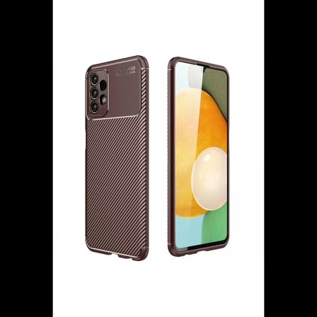Samsung Galaxy A13 4G Kılıf Auto Focus Karbon Kapak - Kahverengi