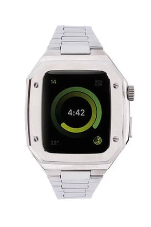 Apple Watch 44mm Metal Petek Kasalı Kordon - Gümüş
