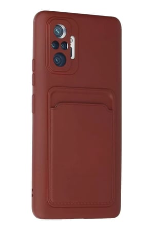Xiaomi Redmi Note 10 Pro Kılıf Kelvin Kartvizitli Silikon - Bordo