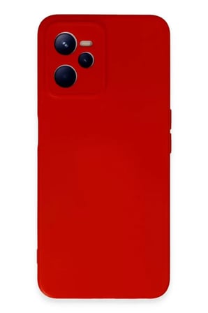 Realme C35 Kılıf Nano içi Kadife Silikon - Kırmızı