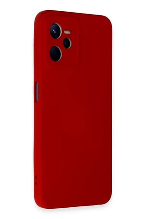 Realme C35 Kılıf Nano içi Kadife Silikon - Kırmızı