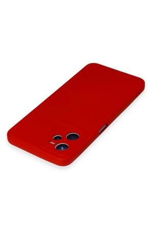 Realme C35 Kılıf Nano içi Kadife Silikon - Kırmızı