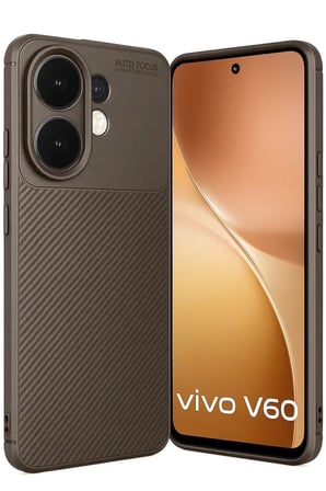 Vivo V60 5G Auto Focus Karbon Kapak - Kahverengi