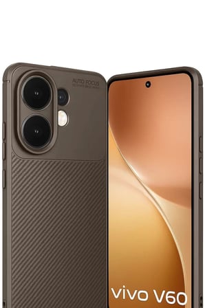 Vivo V60 5G Auto Focus Karbon Kapak - Kahverengi