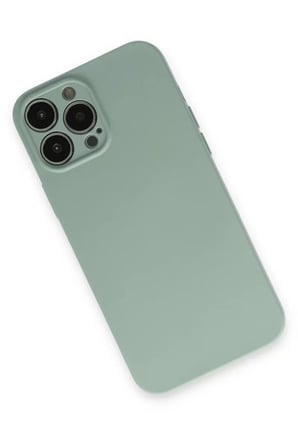 Apple Uyumlu iPhone 13 Pro Max Kılıf Nano içi Kadife Silikon - Su Yeşili