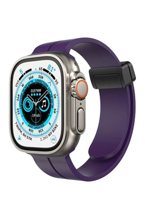 Apple Watch 42mm KR412 Elegance Stylısh Kordon - Derin Mor