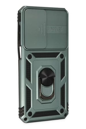 Samsung Galaxy M33 Kılıf Pars Lens Yüzüklü Silikon - Yeşil