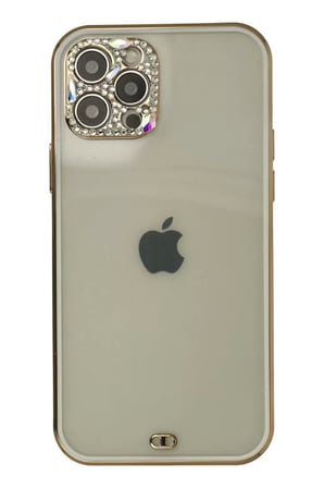 Apple iPhone 12 Pro Max Kılıf Liva Taşlı Silikon - Beyaz