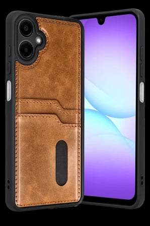 Samsung Galaxy A07 4G Sara Kartvizitli Deri Kılıf - Taba