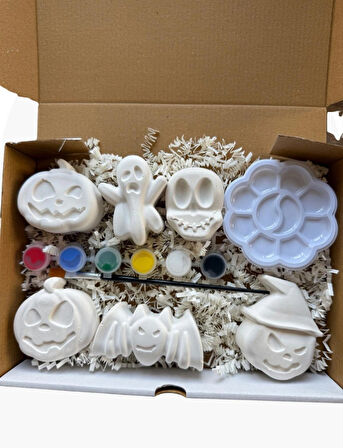 Çocuklar için Halloween Taş Boyama Seti – Görev Kartlı Yaratıcı Aktivite Kiti