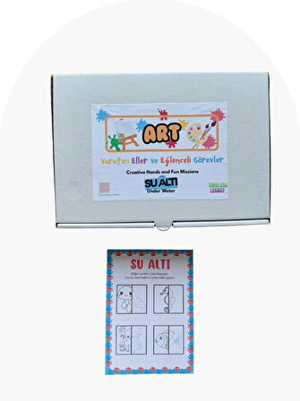 Çocuklar için Su Altı Temalı Taş Boyama Seti – Görev Kartlı Yaratıcılık Kiti