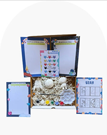 Çocuklar için Uzay Temalı Taş Boyama Seti – Yaratıcılık Geliştiren Görev Kartlı Sanat Kiti