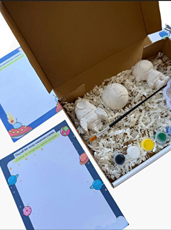 Çocuklar için Uzay Temalı Taş Boyama Seti – Yaratıcılık Geliştiren Görev Kartlı Sanat Kiti