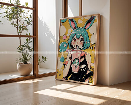 Pop Art Anime Tarzı 3'lü Ahşap Çerçeveli Tablo Seti 21x30