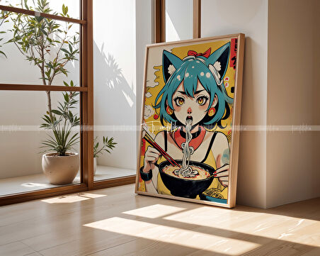 Pop Art Anime Tarzı 3'lü Ahşap Çerçeveli Tablo Seti 21x30