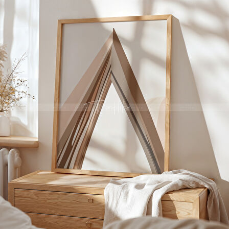 Minimalist Mimari 3 Parçalı Ahşap Çerçeveli Tablo Seti - Sade ve Şık Tasarım-30x42