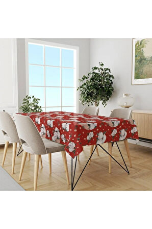 Red Rose Masa Örtüsü (Uluslararası yıkama ve solmama sertifikası) - 160cm x 220cm, İnce ketendir