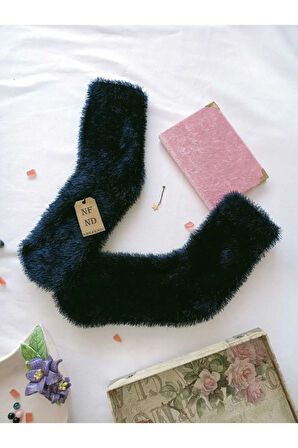 3 Çift Tüylü Kışlık Termal Patik Dikişsiz Çorap  GÜL K LACİ FUŞYA 36-41.