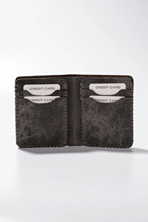 Gaia El Yapımı Hakiki Deri Para Bölmeli Kartlık Unisex Kadın Erkek Cüzdan