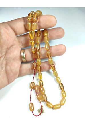 İskeçeli Cemil Usta İşi İmzalı Sıkma Kehribar Sertifikalı No 3849