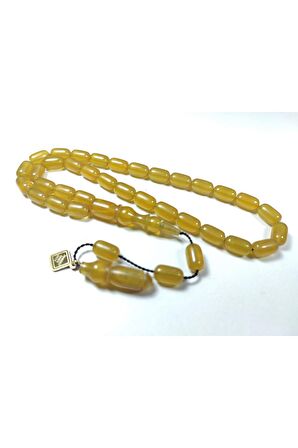 İskeçeli Cemil Usta İşi İmzalı Sıkma Kehribar Sertifikalı No 3848