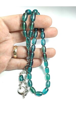 Ayyıldız Gümüş Kaplama Püskül Kombinli Ateş-i Kehribar Sertifikalı No 3811