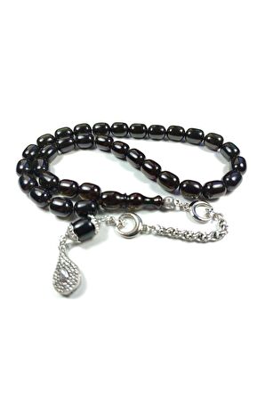 Ayyıldız Gümüş Kaplama Püskül Kombinli Sıkma Kehribar Sertifikalı No 3791