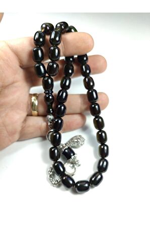 Ayyıldız Gümüş Kaplama Püskül Kombinli Sıkma Kehribar Sertifikalı No 3791