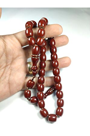 Muhammed Dabbas Usta İmzalı (İmzası Gümüştür) Sıkma Kehribar Sertifikalı 3728