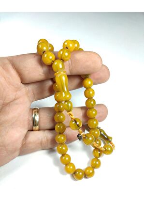 Muhammed Dabbas Usta İmzalı (İmzası Gümüştür) Sıkma Kehribar Sertifikalı 3725