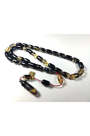 İmzalı İnci Siyahı Sıkma Kehribar Sertifikalı 3559