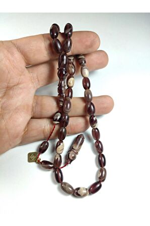 Hakan Kaya Usta İşi İmzalı İnci Siyahı Sıkma Kehribar Sertifikalı 3560