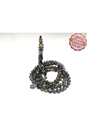 Junaid Hasan Usta Işi Imzalı Mühürlü Bizon Boynuzu Namaz Tesbihi Sertifikalı 3394