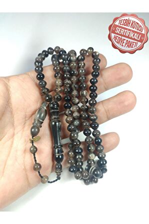 Junaid Hasan Usta Işi Imzalı Mühürlü Bizon Boynuzu Namaz Tesbihi Sertifikalı 3394