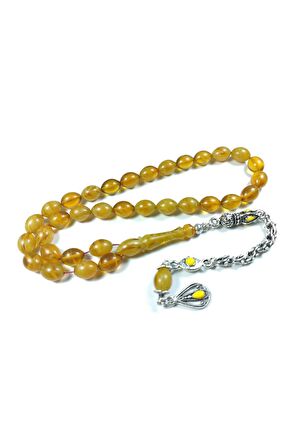 Alman Gümüş Püskül Kombinli Sıkma Kehribar Sertifikalı No 3326