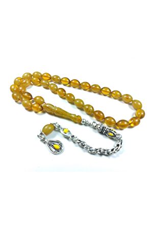 Alman Gümüş Püskül Kombinli Sıkma Kehribar Sertifikalı No 3326