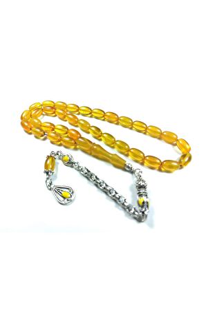 Alman Gümüş Püskül Kombinli Sıkma Kehribar Sertifikalı No 3333