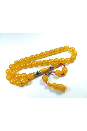 Ebu Zeyn Usta Işi Imzalı 925 Ayar Nakkaş Imame Sıkma Kehribar Sertifikalı