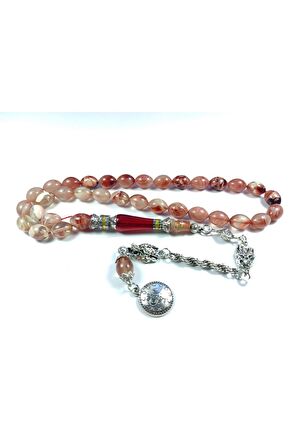 Alman Gümüş Püskül Kombinli Gümüş Nakkaş Imame Sıkma Kehribar Sertifikalı