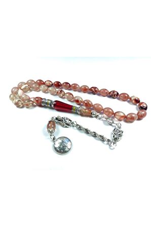 Alman Gümüş Püskül Kombinli Gümüş Nakkaş Imame Sıkma Kehribar Sertifikalı