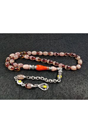 Alman Gümüş Püskül Kombinli Gümüş Nakkaş Imame Sıkma Kehribar Sertifikalı