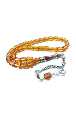 Alman Gümüş Püskül Kombinli Gümüş Nakkaş Imame Sıkma Kehribar Sertifikalı