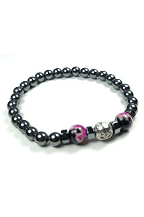 Hematit ve Doğal Taş Kombinli Bileklik Model No:467