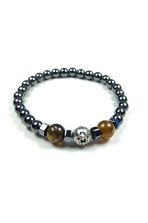 Hematit ve Doğal Taş Kombinli Bileklik Model No:462