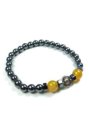 Hematit ve Doğal Taş Kombinli Bileklik Model No:459