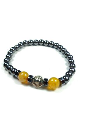 Hematit ve Doğal Taş Kombinli Bileklik Model No:459